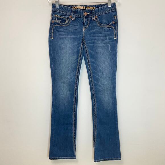 Express Jeans Medium wash w/ contrast stitching - Picture 1 of 7